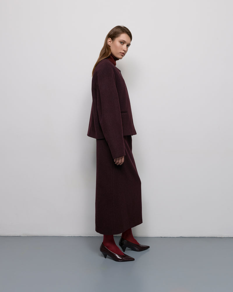 Wool maxi skirt - Burgundy