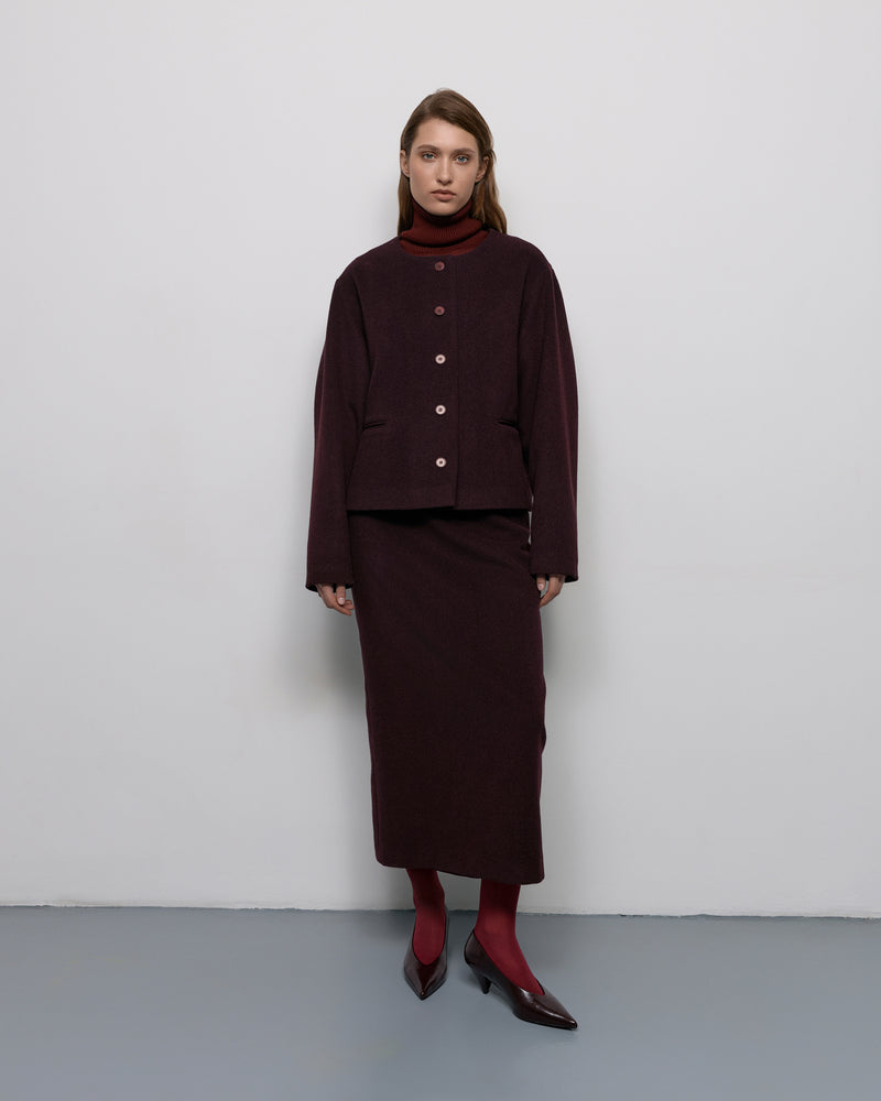 Wool maxi skirt - Burgundy