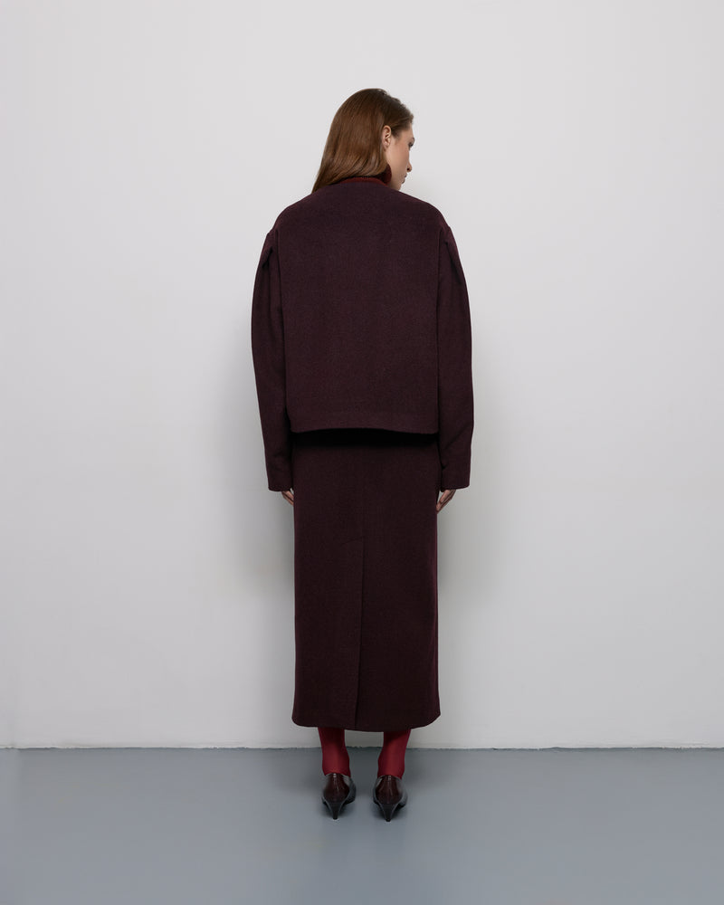 Wool maxi skirt - Burgundy